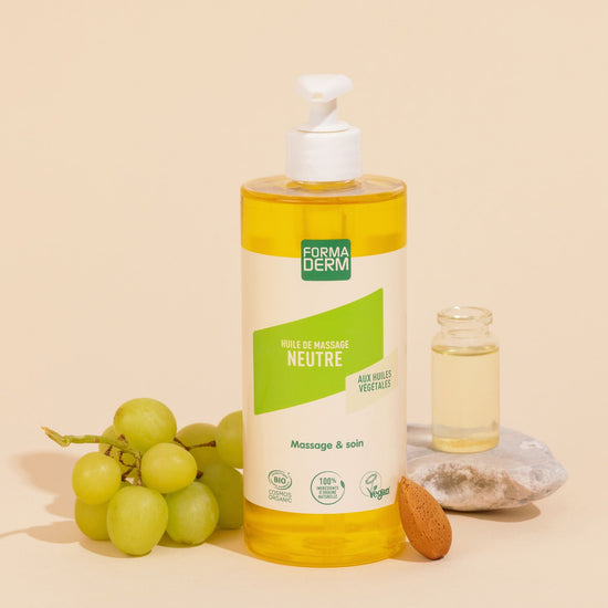 Huile de massage Neutre Amande douce et Pépin de raisin certifiée BIO 500ml