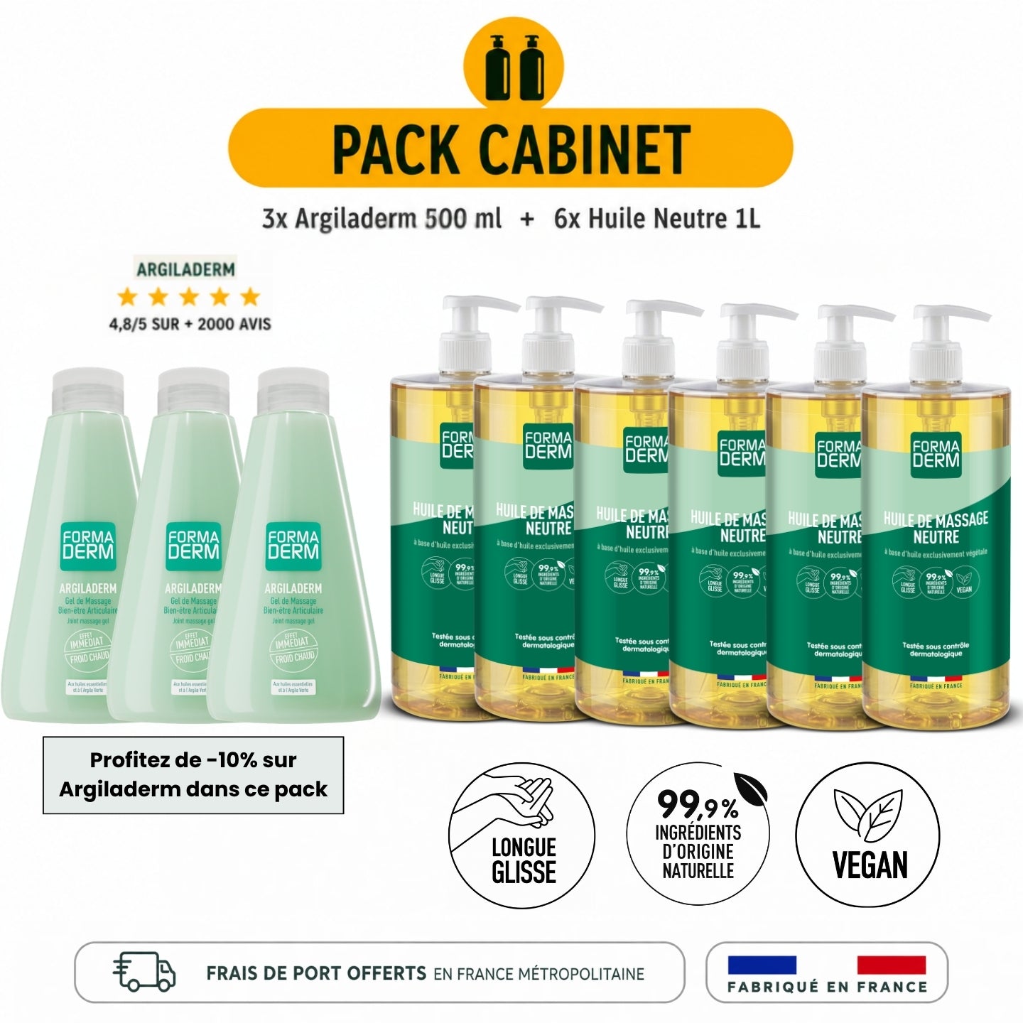 Pack Cabinet Huile de Massage Neutre