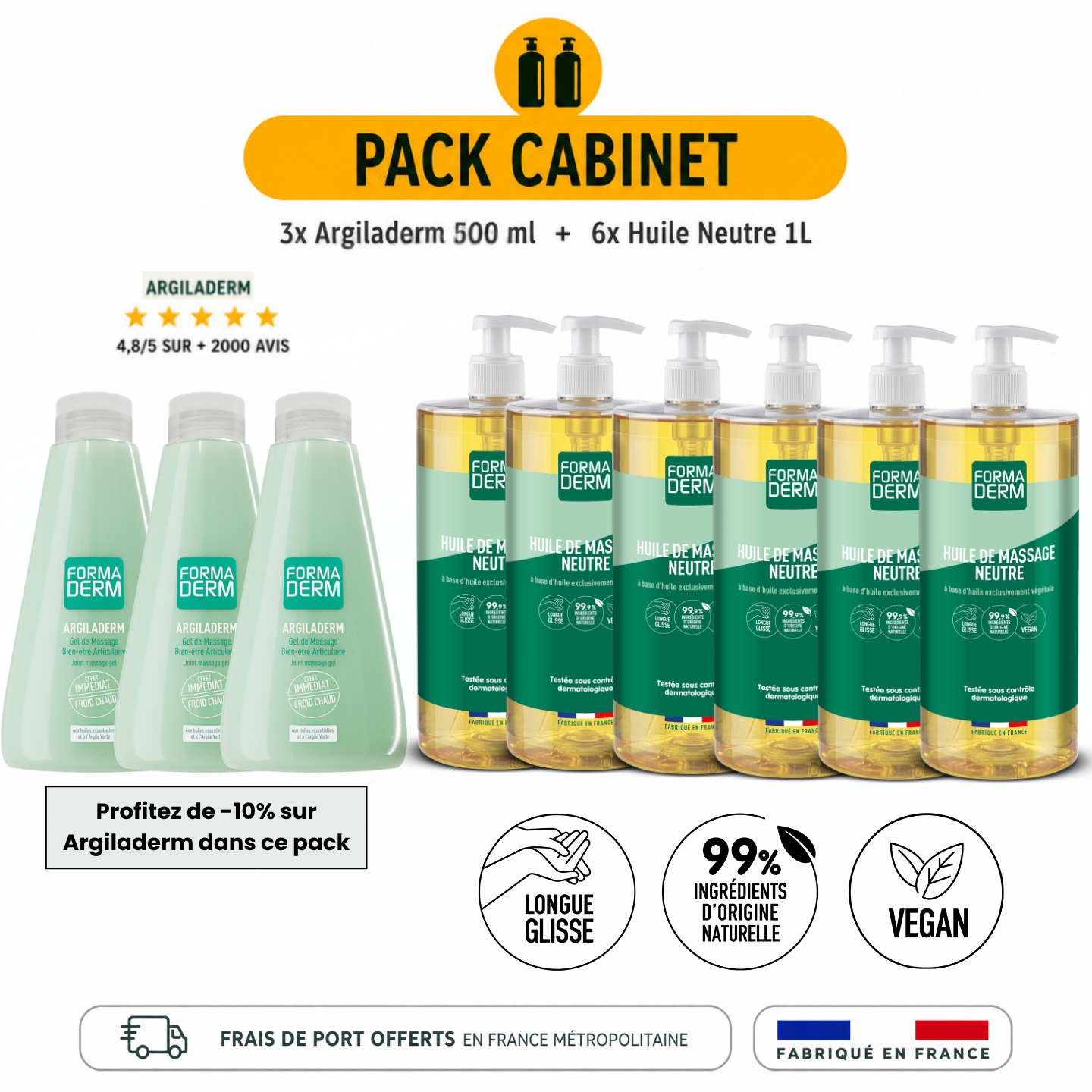 Pack Cabinet Huile de Massage Neutre