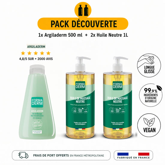 Pack Découverte Huile de Massage Neutre & Argiladerm
