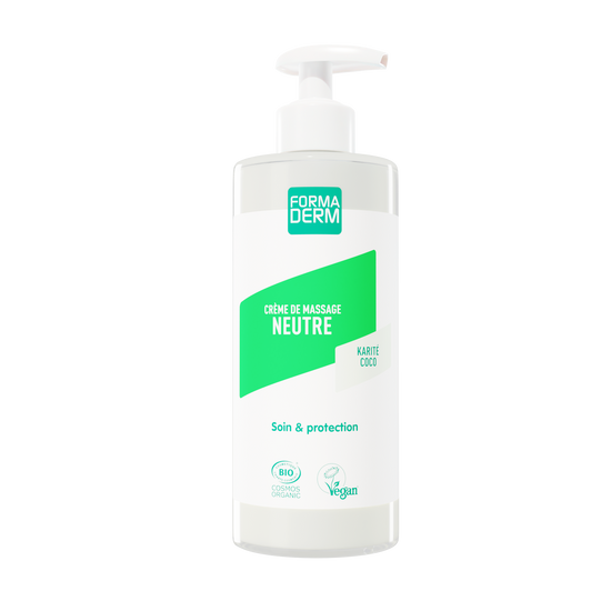 Crème de massage Neutre Coco et Karité sans parfum BIO 500ml